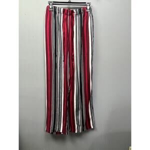 BocaBay wide‎ leg pants Womens Medium Red striped casual pull on drawstring